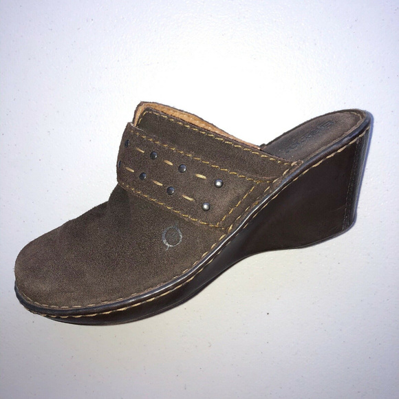 Born Shoes - Born Brown Suede Clogs Mules Slides Sz 8 M